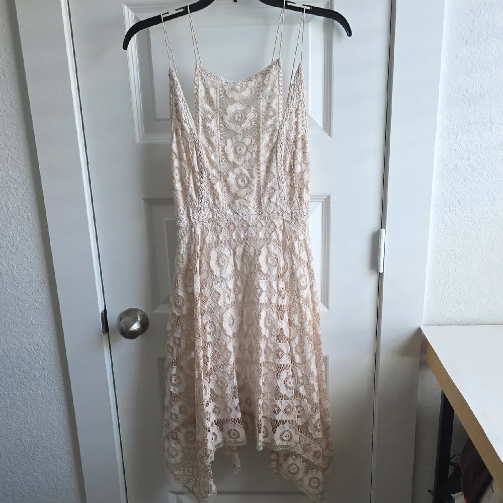 Free People Just Like Honey Lace Dress in ivory, Size 4 G189